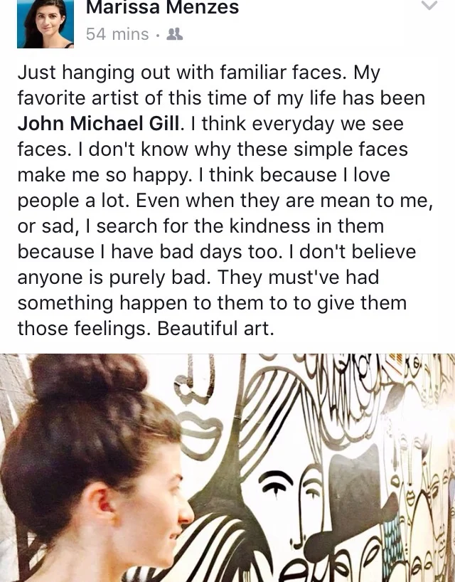 Marissa Menzes in front of a mural I painted.