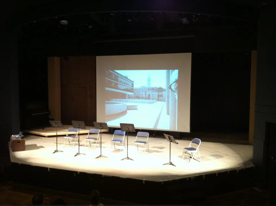 From a 2012 reading of In The House We Haven't Built at U.C. Berkeley. That's Ansel himself on the screen.