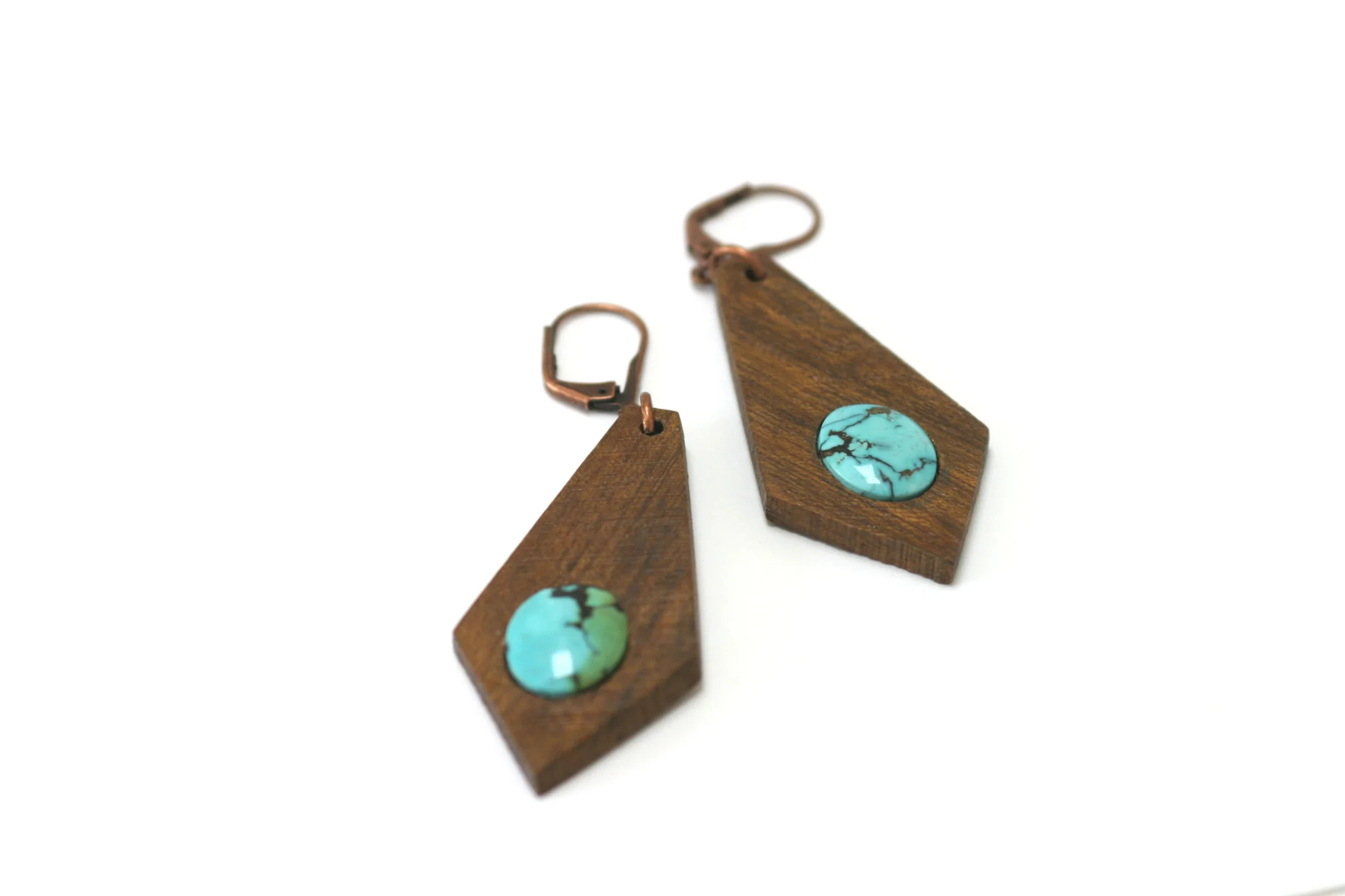 The Turquoise pryamid earrings.JPG
