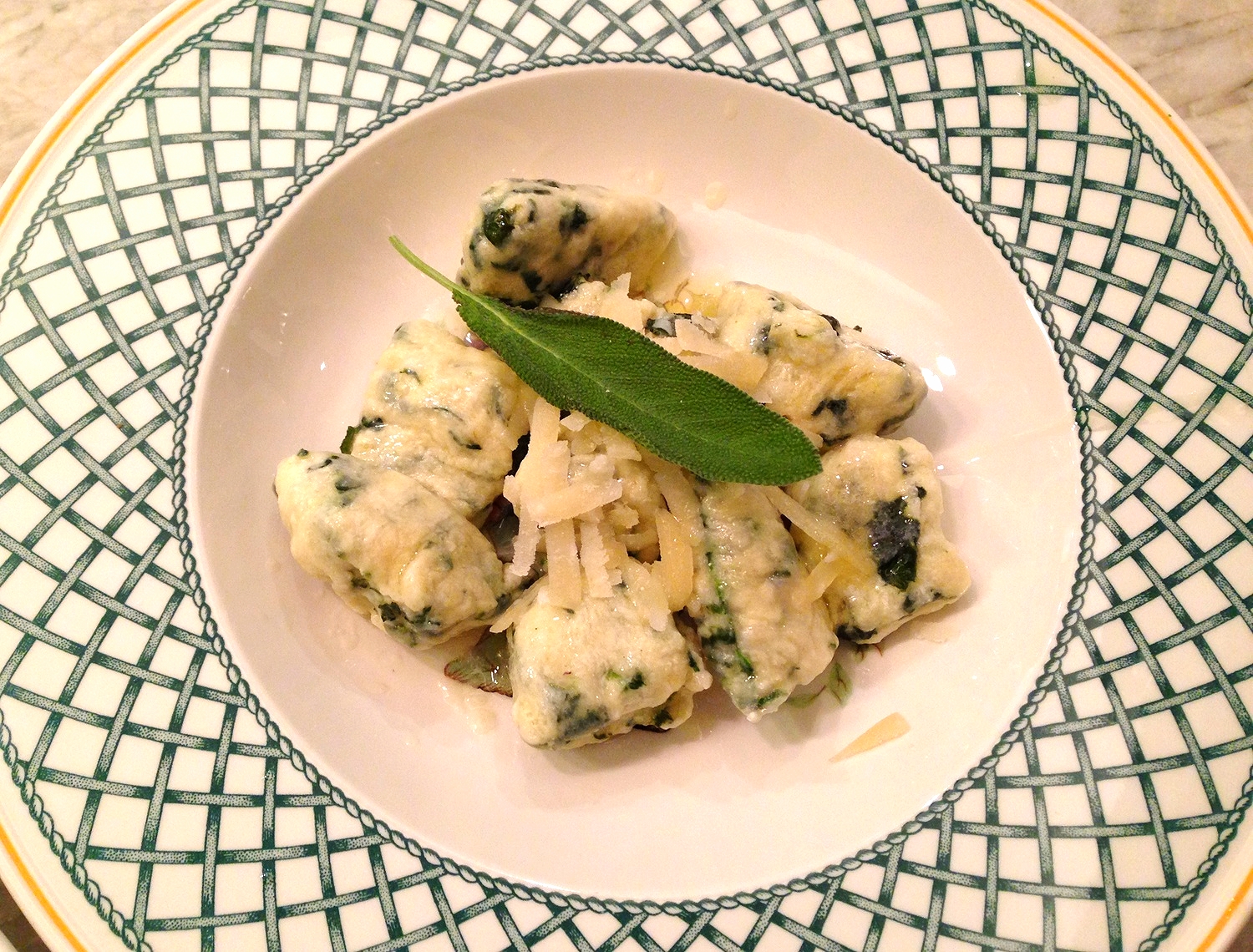 Spinach and ricotta gnudi with brown butter and sage