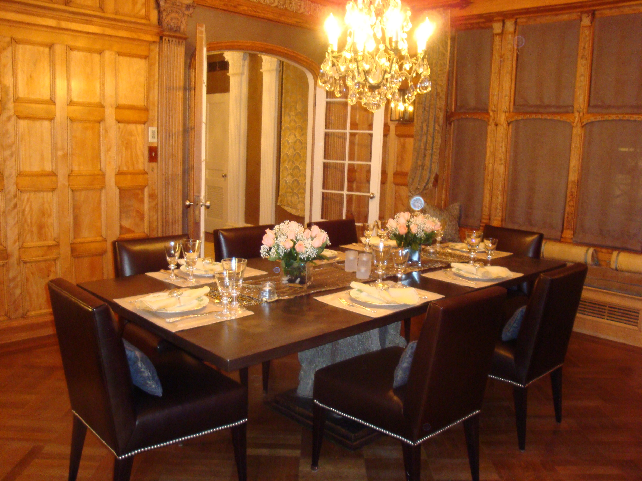 An uptown dining room ready for a catered dinner