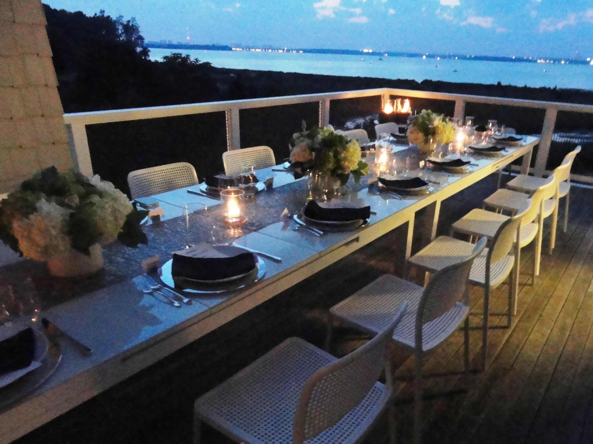Labor Day dinner party on the Long Island Sound
