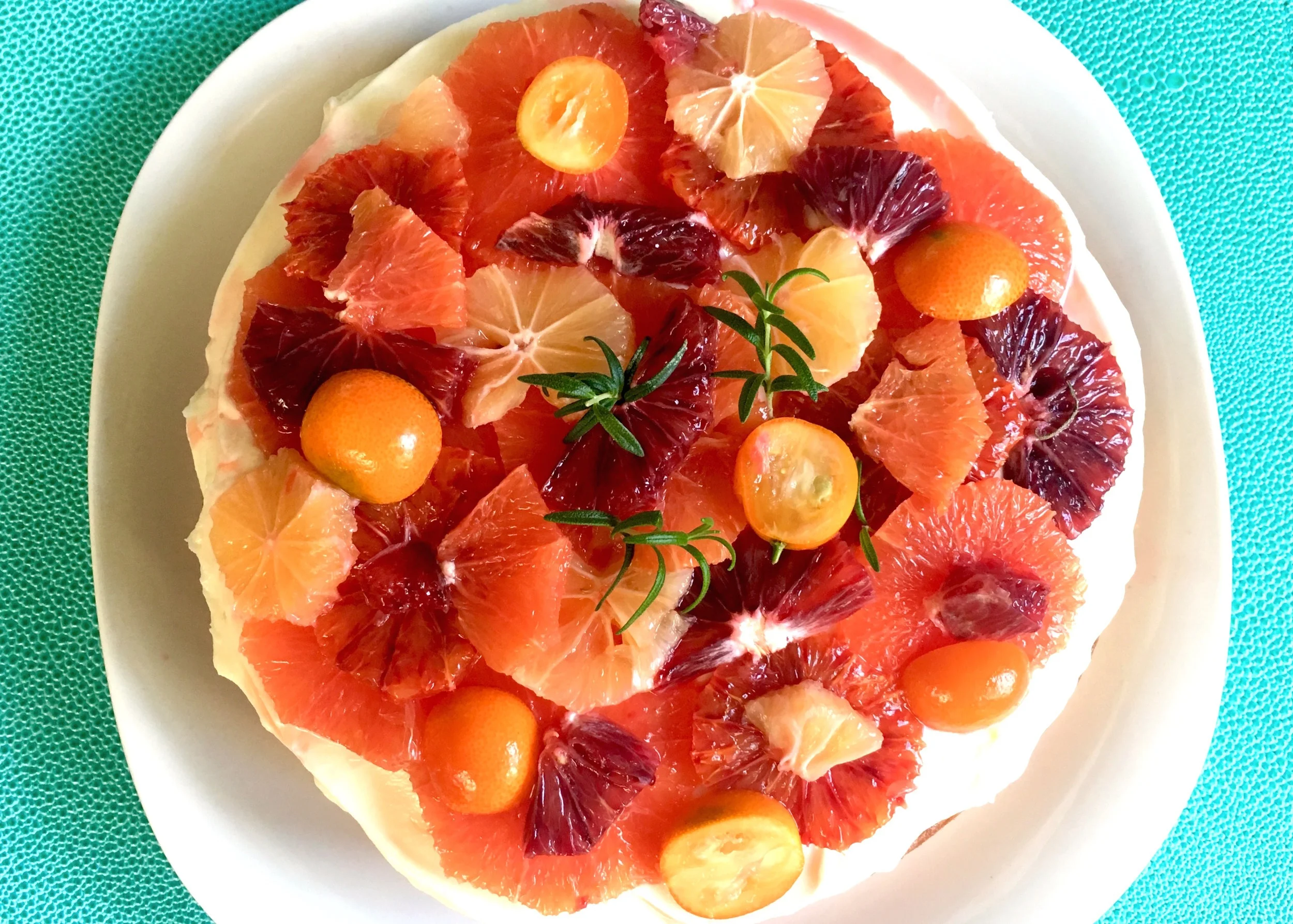 Olive oil-citrus cake with cream cheese icing