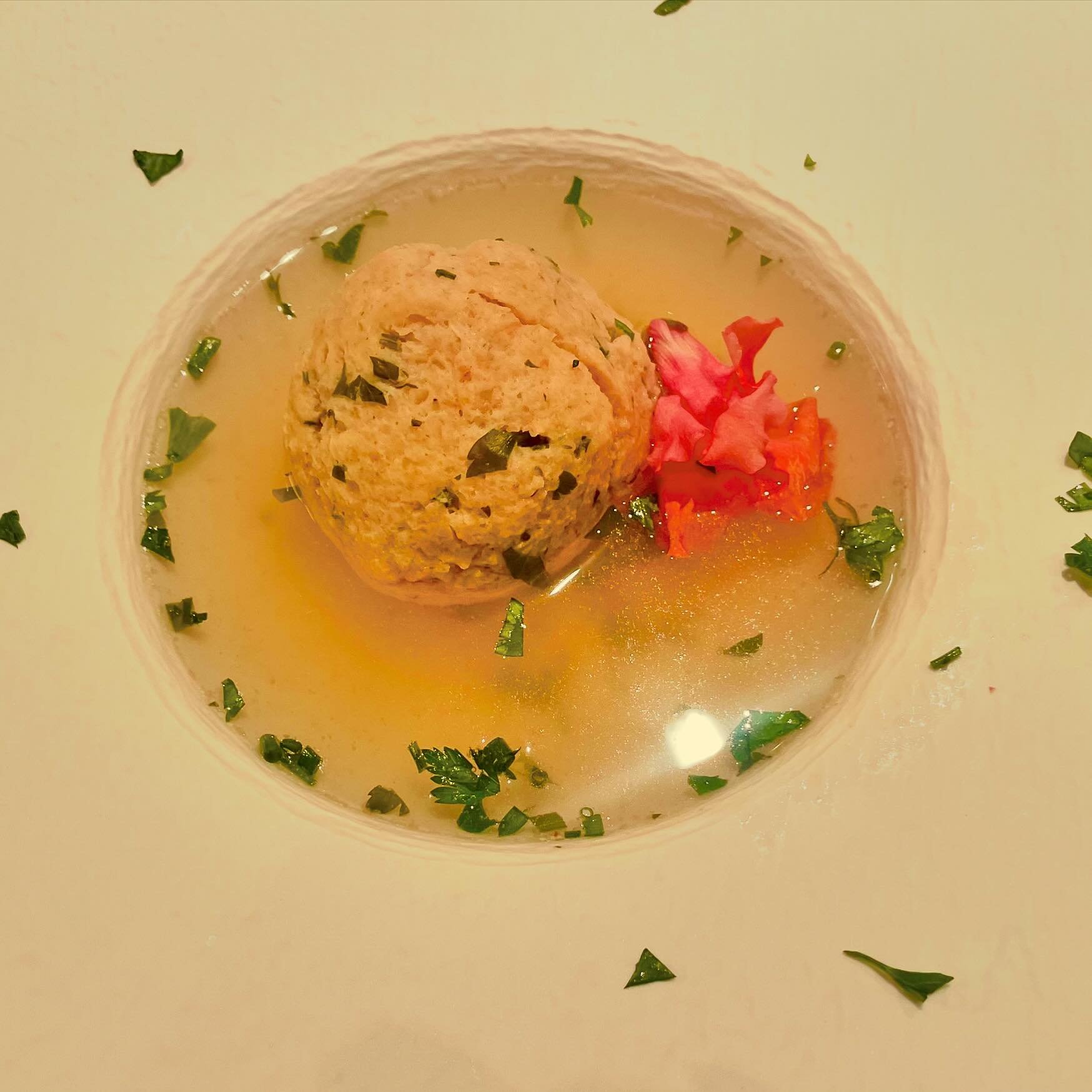 Matzo ball soup simplicity. #bluaubergine #fabulousfood #catering #passover #kosherforpassover #homemade #privatechef #nycpassover #nyccatering