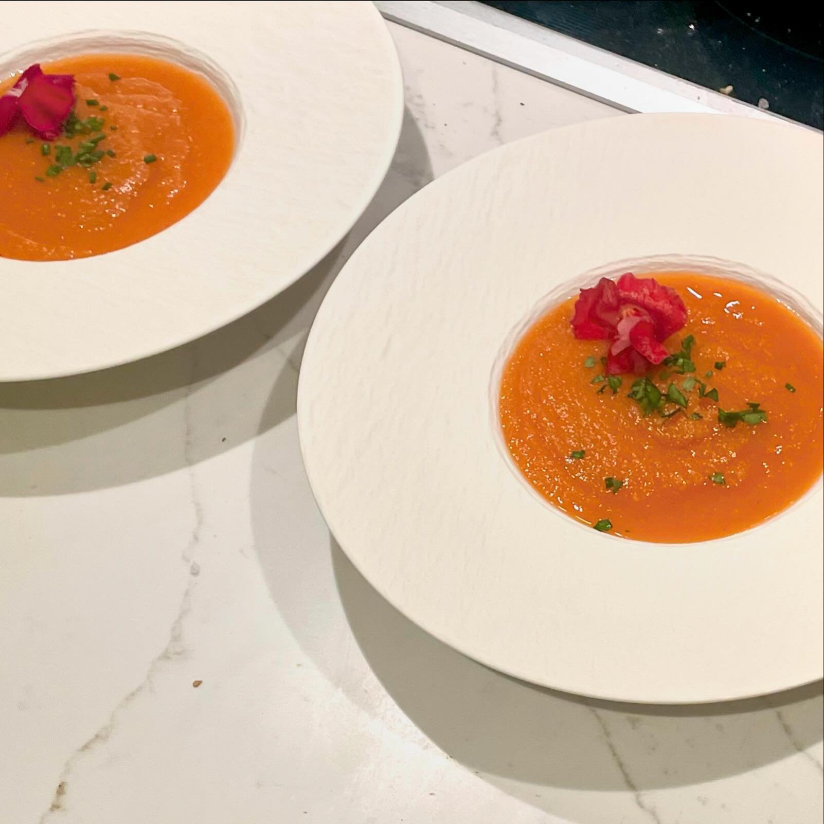 Or&hellip;carrot-ginger soup for the vegetarians. #bluaubergine #fabulousfood #catering #privatechef #passover #sedermeal #soup