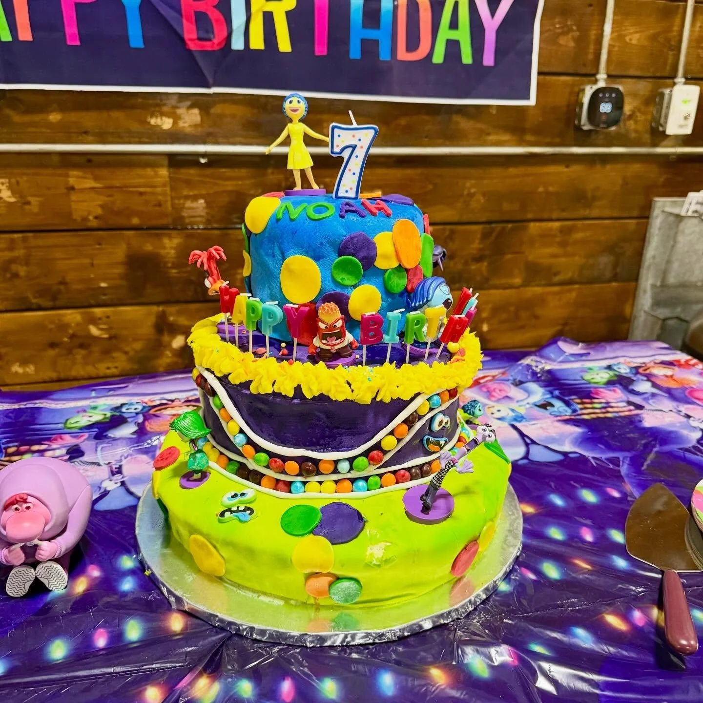 Th big boy&rsquo;s birthday cake: Inside Out theme all day long! #bluaubergine #fabulousfood #customcakes #catering #privatechef