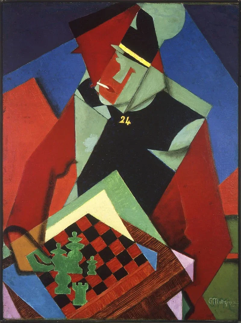 Soldat jouant aux échecs (Soldier at a Game of Chess) by Jean Metzinger, 1914-15