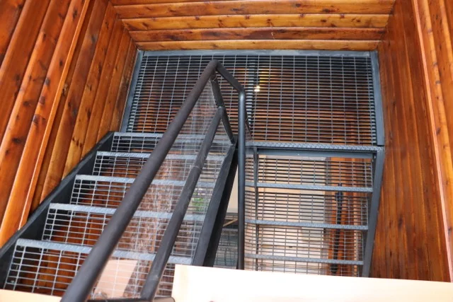 Metal stairway adds interest