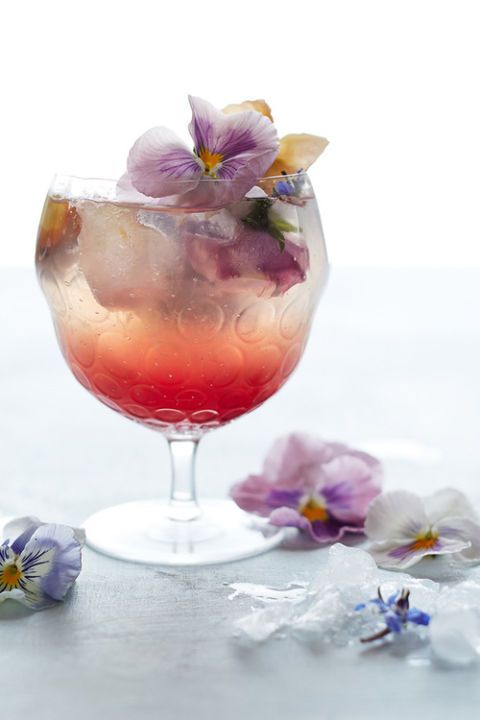 Anthropology Borage and Pansy cocktail