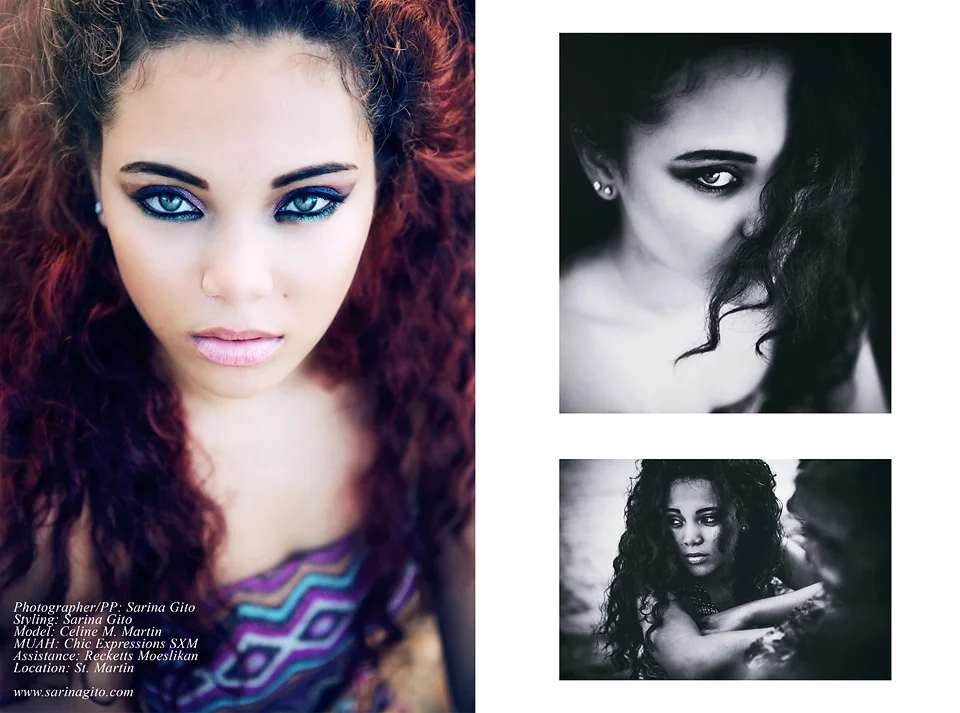Photographer/PP: Sarina Gito / MUAH: Rogelia Euson / Model: Celine M / Assistance: Recketts Moeslikan / Location: Saint Martin FWI 