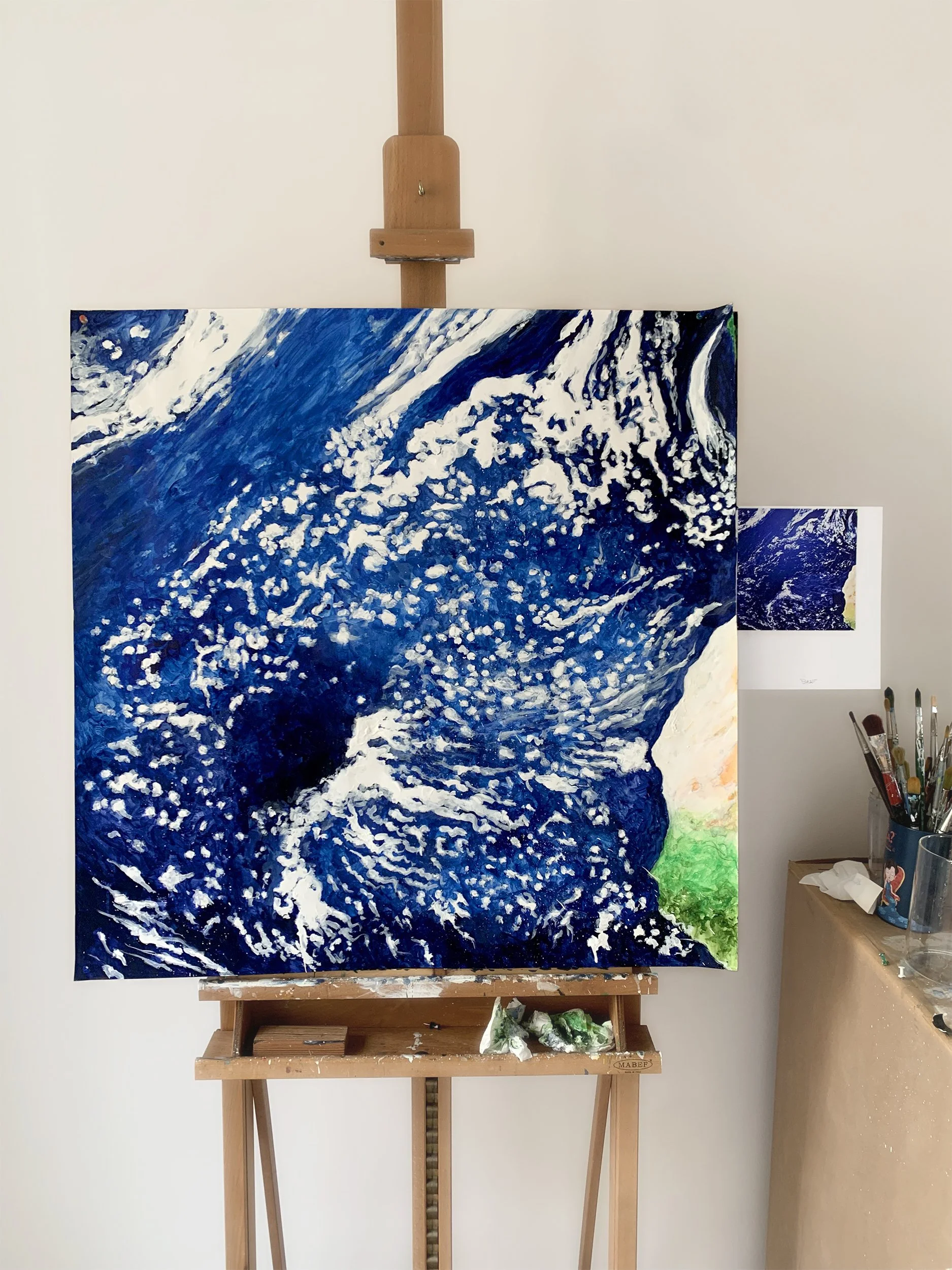 Davide Ragazzi's artwork in progress in art studio