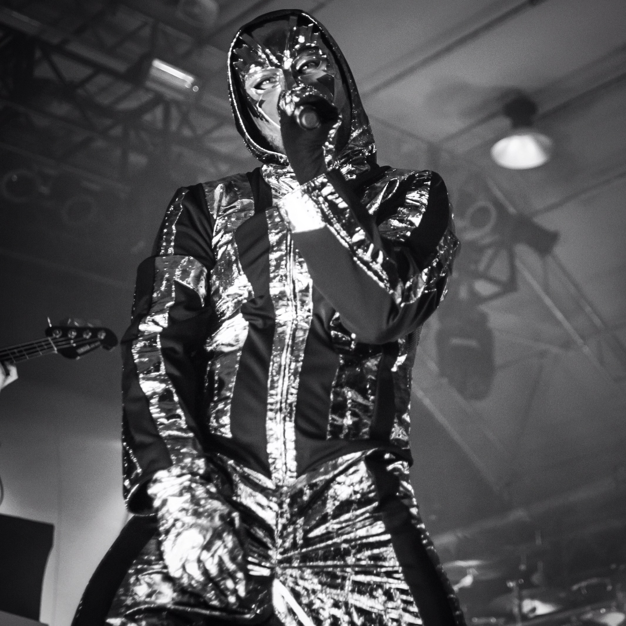 Marsimoto, the alter ego of famous German rapper Marteria, performs live on stage in Munich, Germany on 07 December 2015. The concert is part of the "Green Tour 2015" presenting Marsimoto's new album "Ring der Nebelungen".