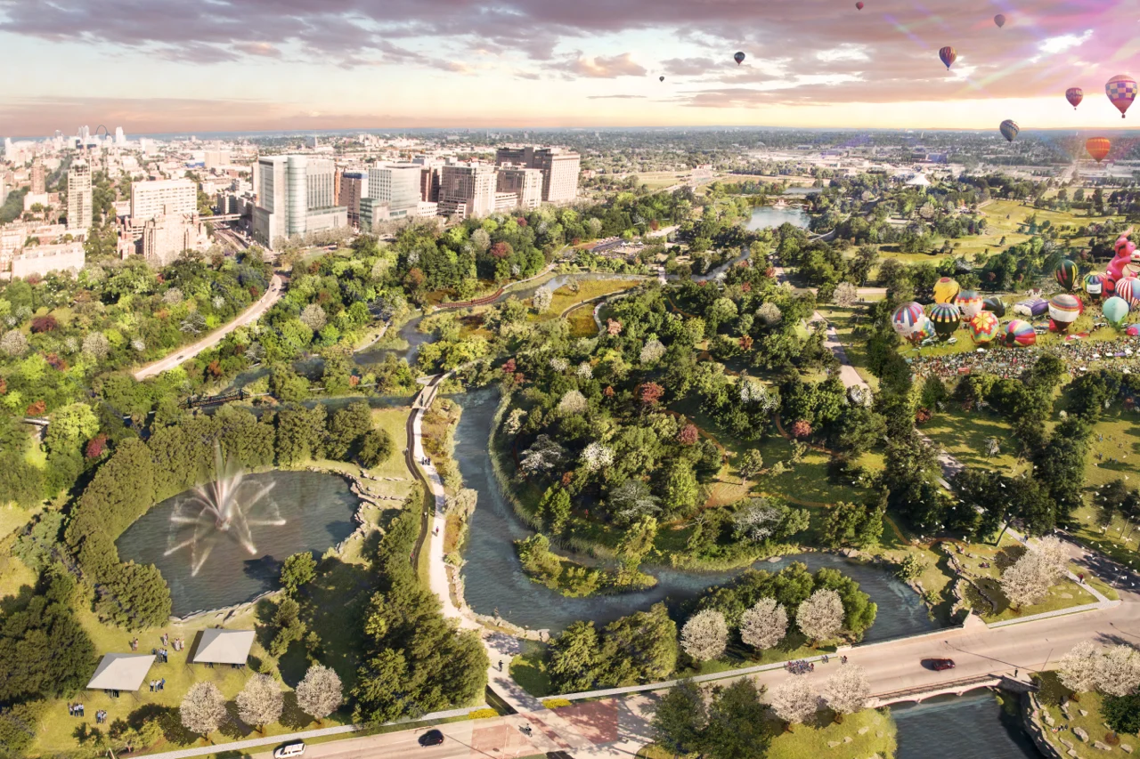 Project renderings show planned Park improvements.