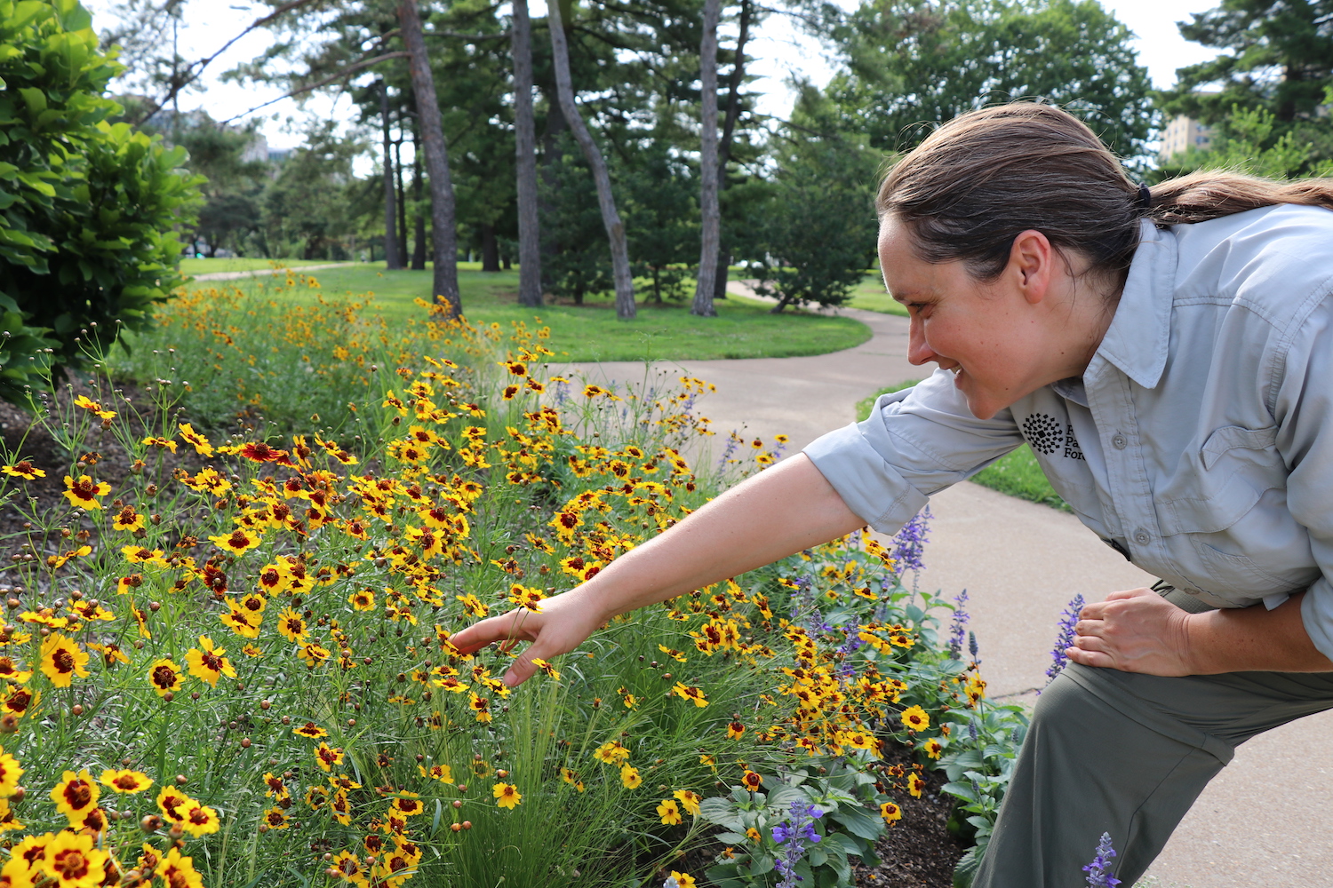 Susan, admiring a pollinator 