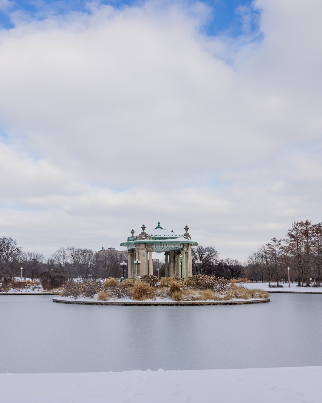 We sell holiday cards with iconic locations in Forest Park! 💌 Every purchase supports our work in and 2-day shipping is included. 

🩵 Our 2025 design features the Nathan Frank Bandstand. We have other locations too! No cards have a date printed on 