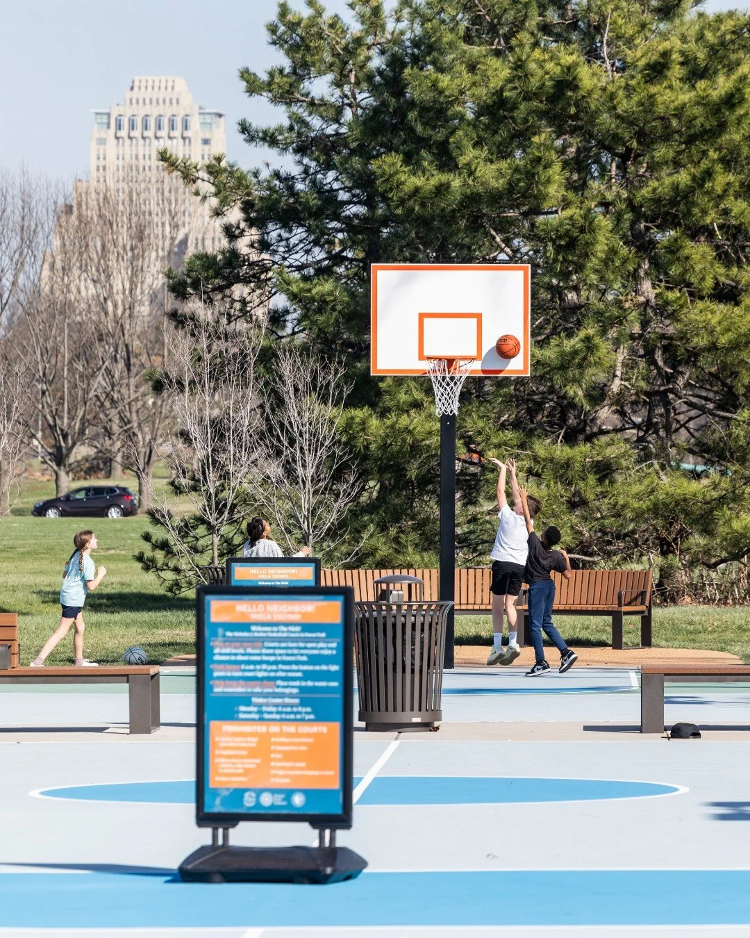 No brackets. No madness. Just sunshine and basketball. 🏀 The "Nick" in Forest Park has two full and two half basketball courts. It's located north of the Visitor Center near the handball and racquetball courts. 

🔗 Link in our bio for an 
