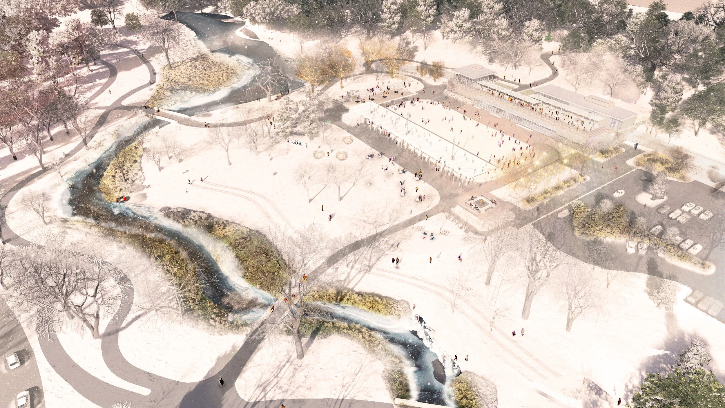 Imagine a place for every visitor in every season. Skaters. Cyclists. Diners. Nature enthusiasts. First-time visitors. Explorers of every age. The Glade has something to offer everyone.