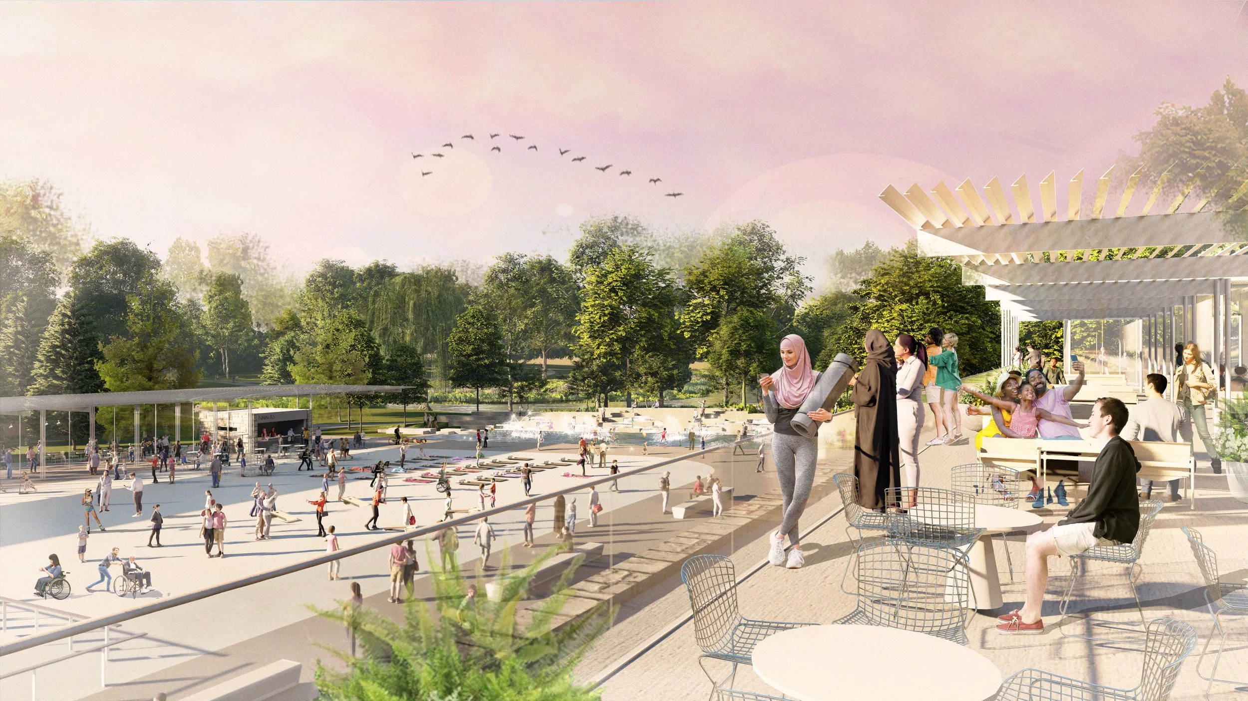 Designed to harmonize with nearby waterways, prairies and woodlands, the Glade will offer endless opportunities for year round discovery, relaxation and fun.