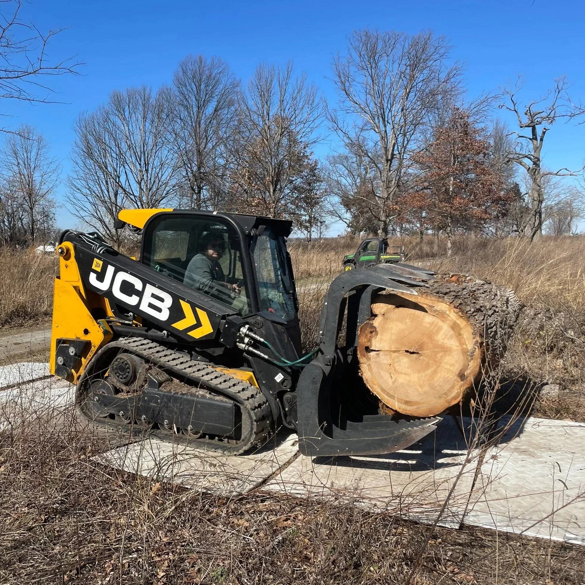 Our crew used ground protection mats when the use of machinery was necessary