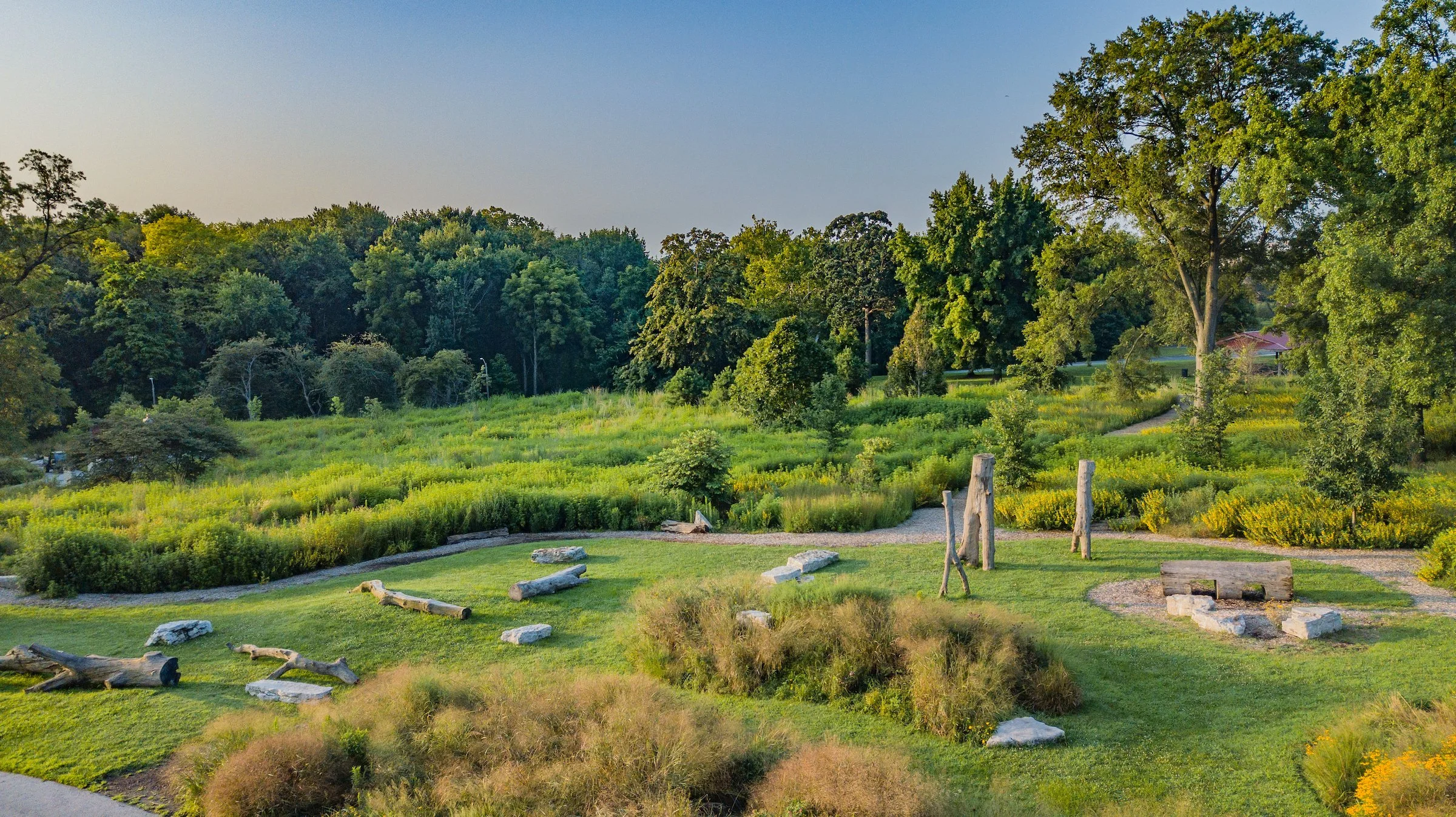 The Anne O’C. Albrecht Nature Playscape comprises 17 acres within Forest Park