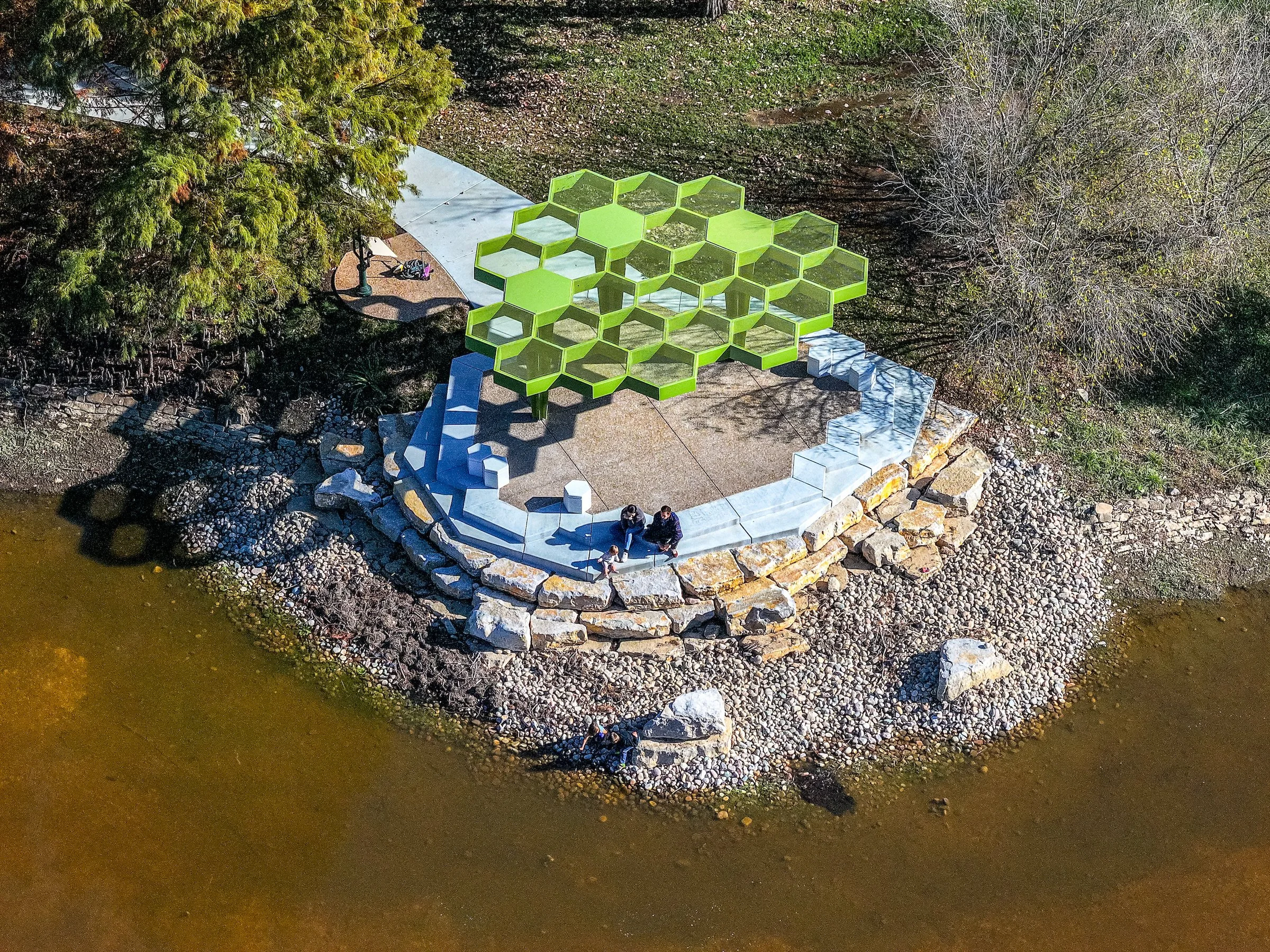 A new sculptural pavilion provides a peaceful spot for watching wildlife at Bowl Lake