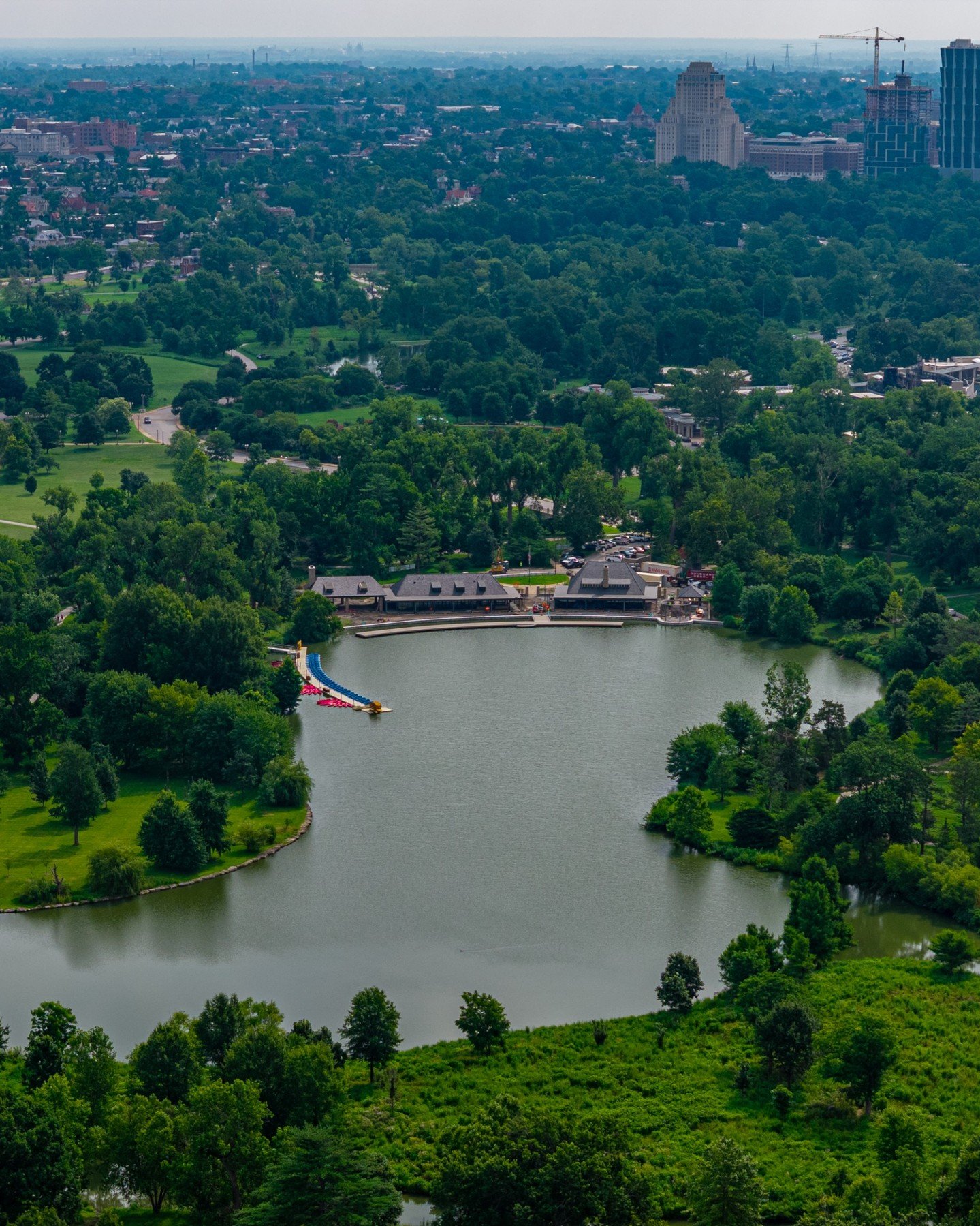Construction at the Boathouse is on schedule and continues through this year! Swipe for progress since the spring ➡️ 

During renovation, boat rentals remain available at the temporary dock on Post-Dispatch Lake. The temporary pop-up food garden has 