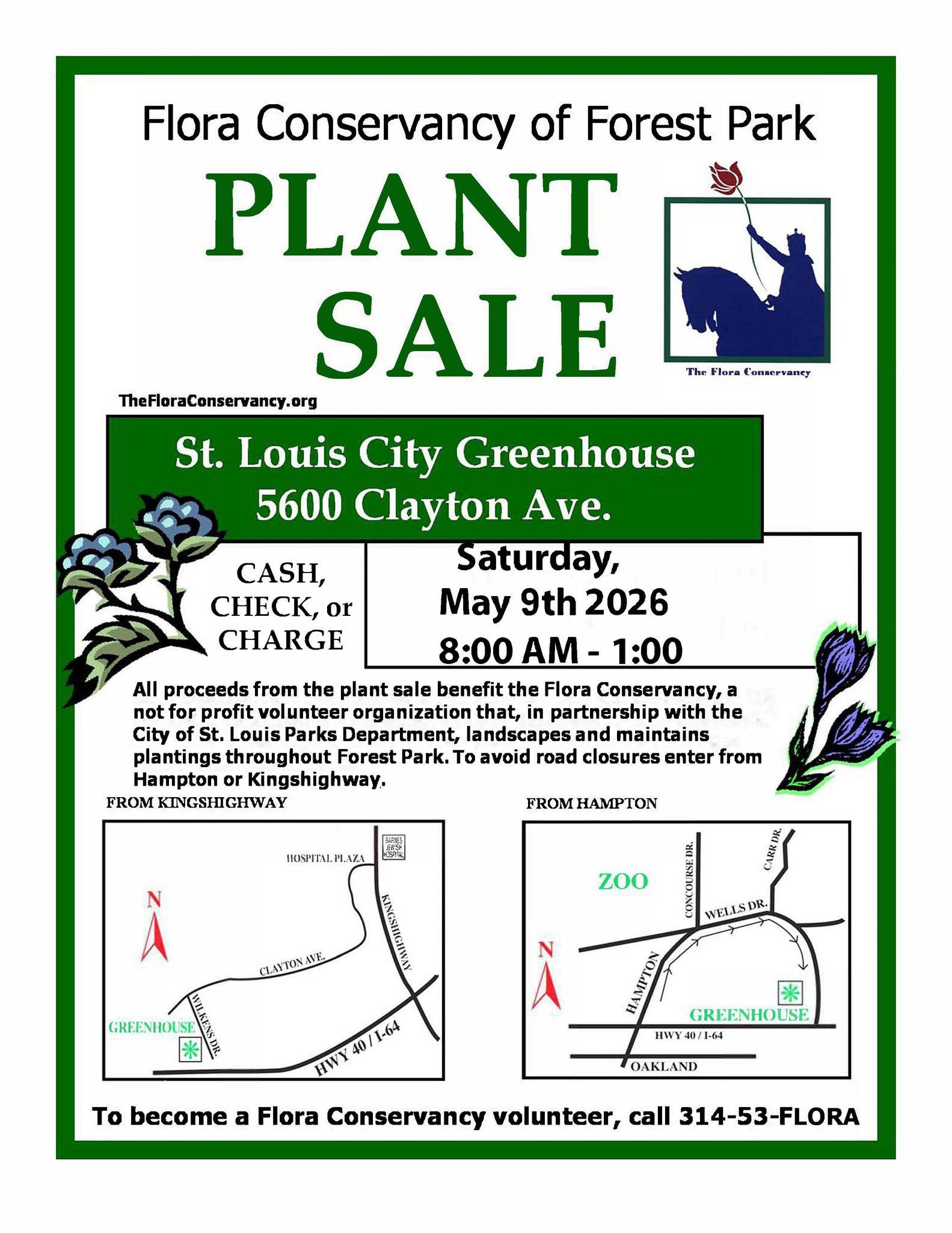 Flyer with details for the Flora Conservancy plant sale
