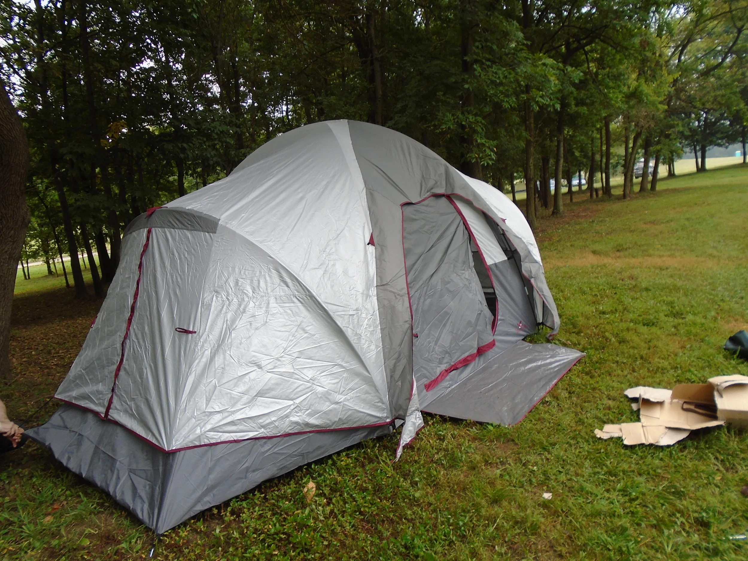 Here's the almost fully erect tent that housed two people. 