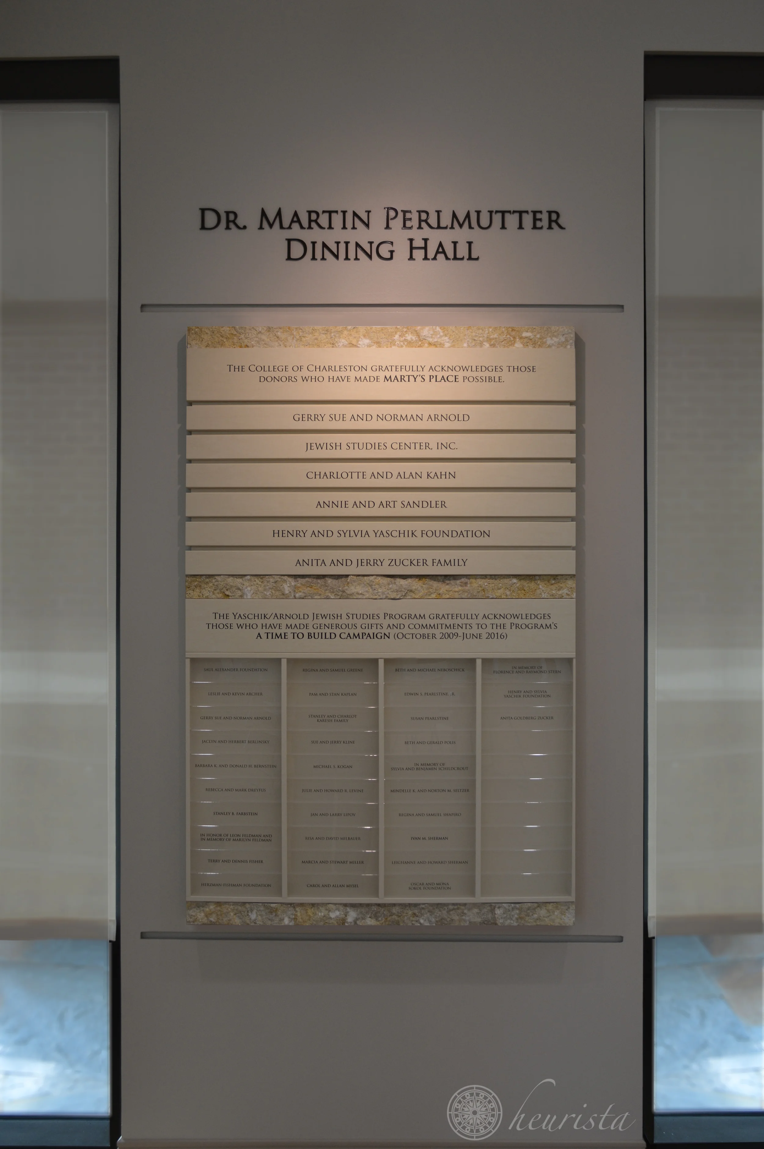 Donor Recognition, College of Charleston Dr. Martin Perlmutter Dining Hall