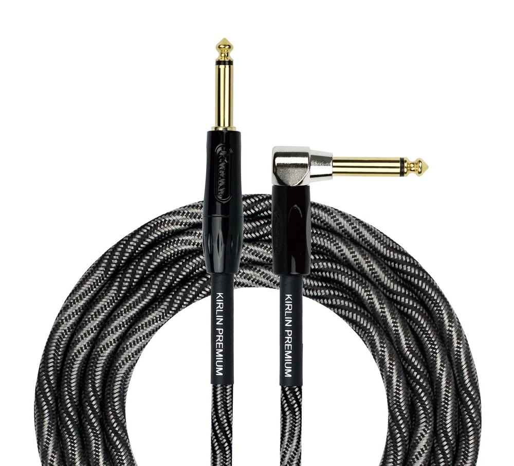 Cable Para Guitarra Fender Deluxe Tweed Negro - 3 Pies (0.9m) Con Conector En ángulo Recto