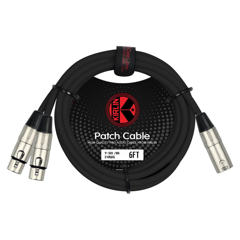 Kirlin Y-301, XLR Male - 2x XLR Female​ Y-Patch Cable — The Kirlin Shop