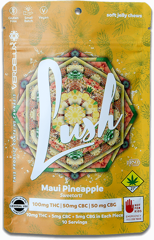 Verdelux Lush Maui Pineapple THC CBC CBG Tropical Gummy