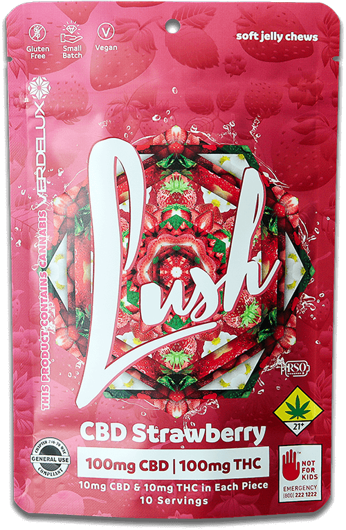 Verdelux Lush Strawberry Real Fruit Puree CBD THC Balance Gummy