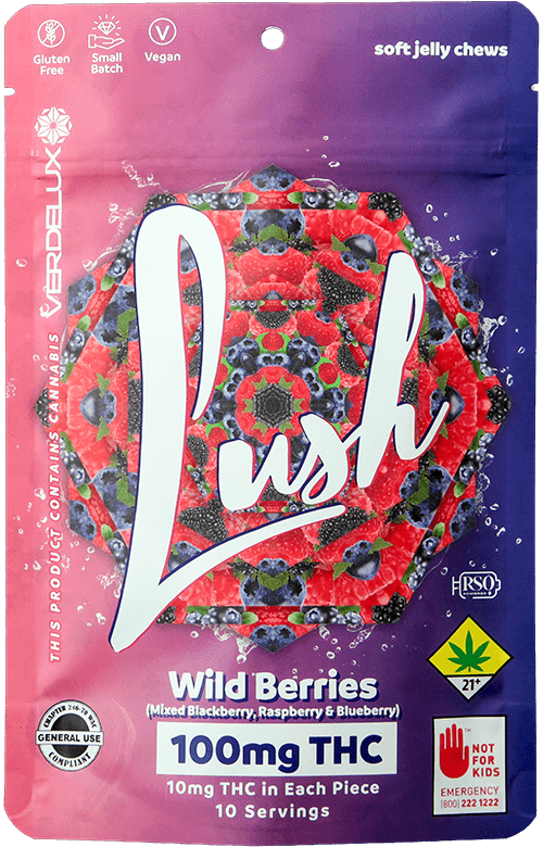Verdelux Lush Wild Berries Blackberry Raspberry Blueberry THC Gummy