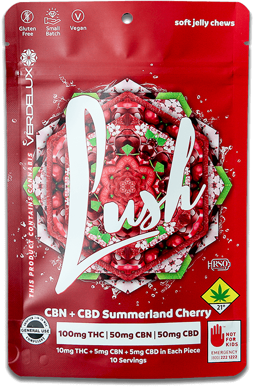 Verdelux Lush Summerland Cherry THC CBN CBD Entourage Effect Gummy