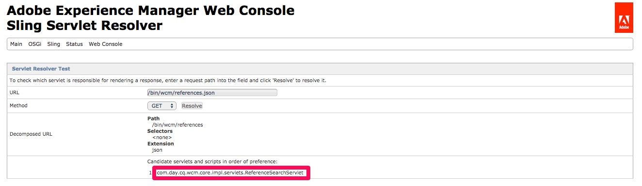Sling Servlet Resolver
