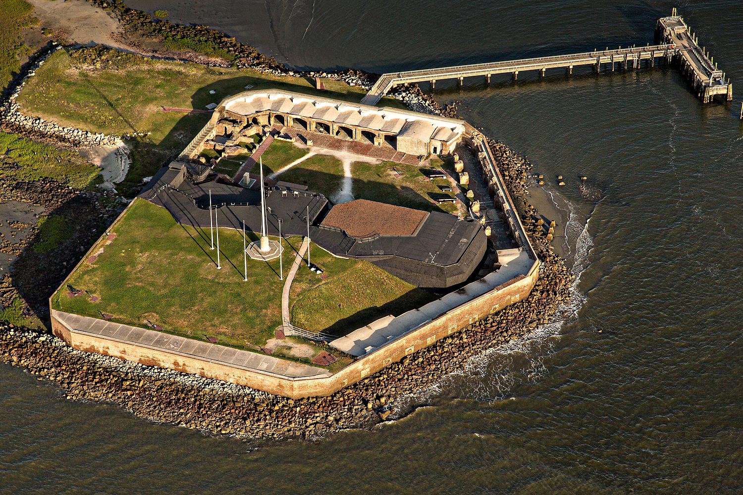 Aerial view of Fort Sumter in Charleston, SC. 
