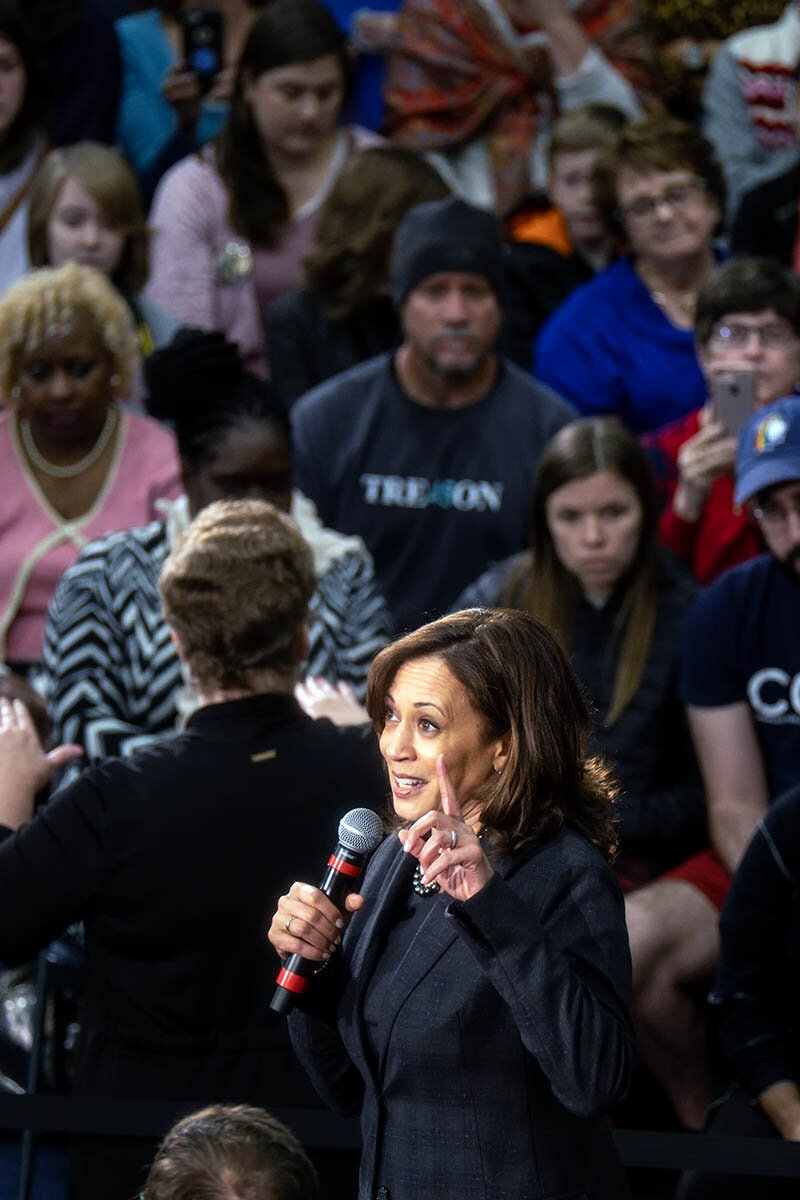  Senator Kamala Harris address a town hall event during her campaign for the Democratic presidential nomination February 15, 2019 in North Charleston, South Carolina. South Carolina is the first southern democratic primary for the presidential race. 