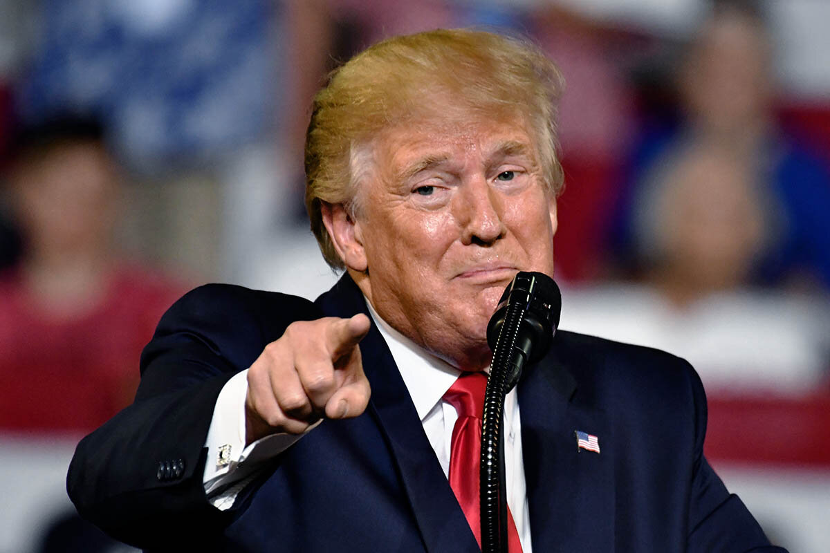  U.S. President Donald Trump addresses supporters at a campaign rally in the Williams Arena on the campus of East Carolina University July 17, 2019 in Greenville, North Carolina.  