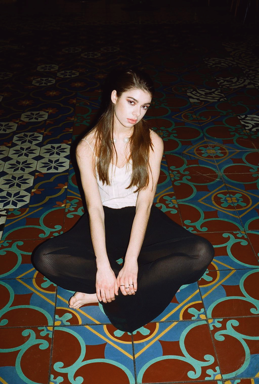 Vintage camisole, H&M trousers, Zara necklace, Maria Francesca Pepe rings (worn throughout)