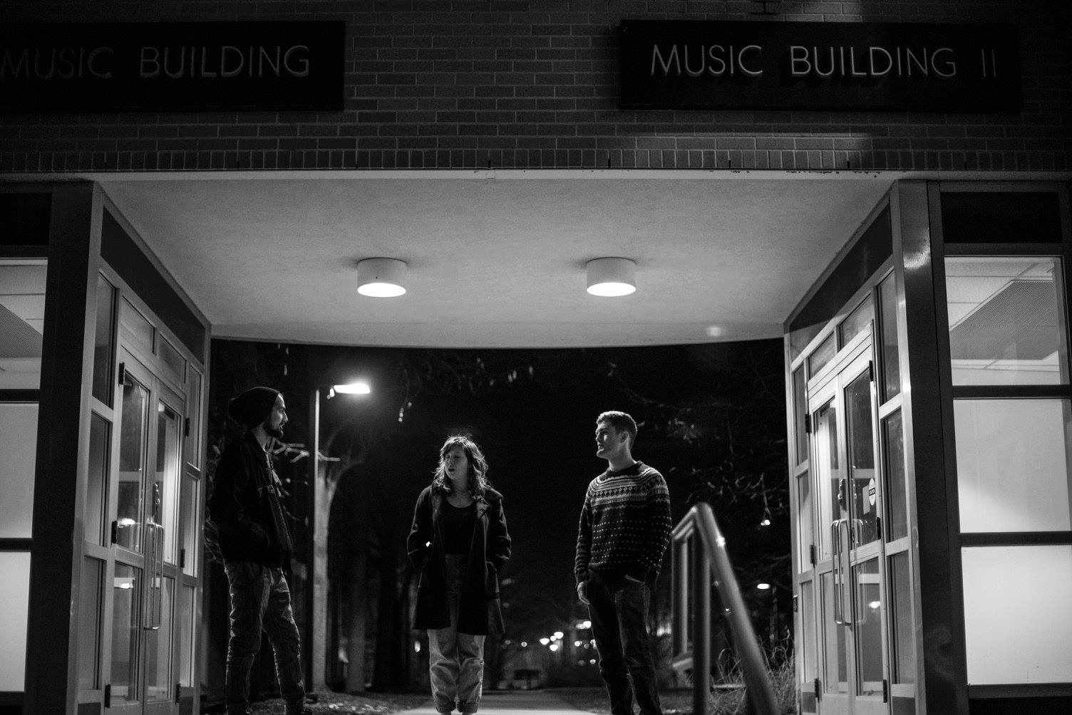 Rashmit, Olivia, and Zach outside of Penn State's Music Building