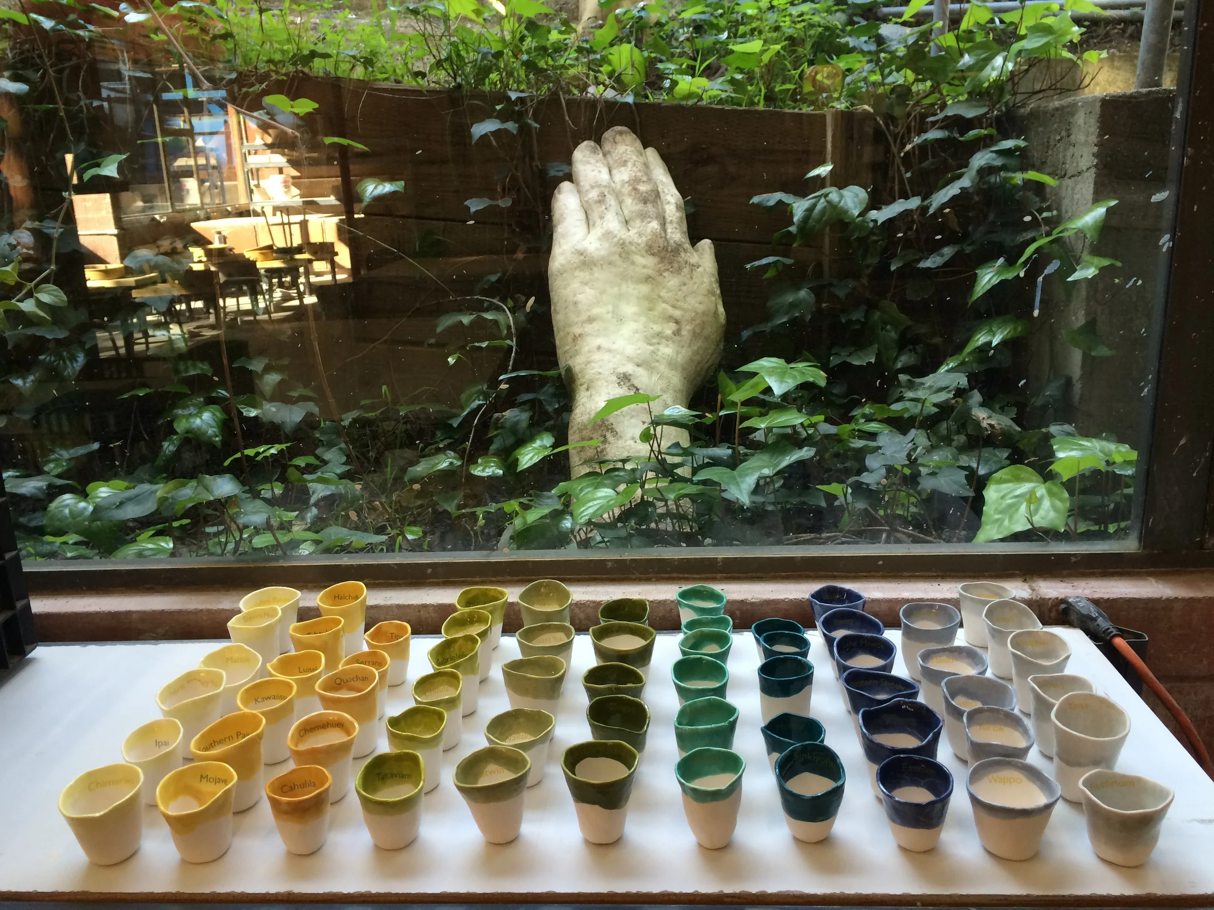 ceramic vessels representing 61 tribal territories in CA, pre-European conquest