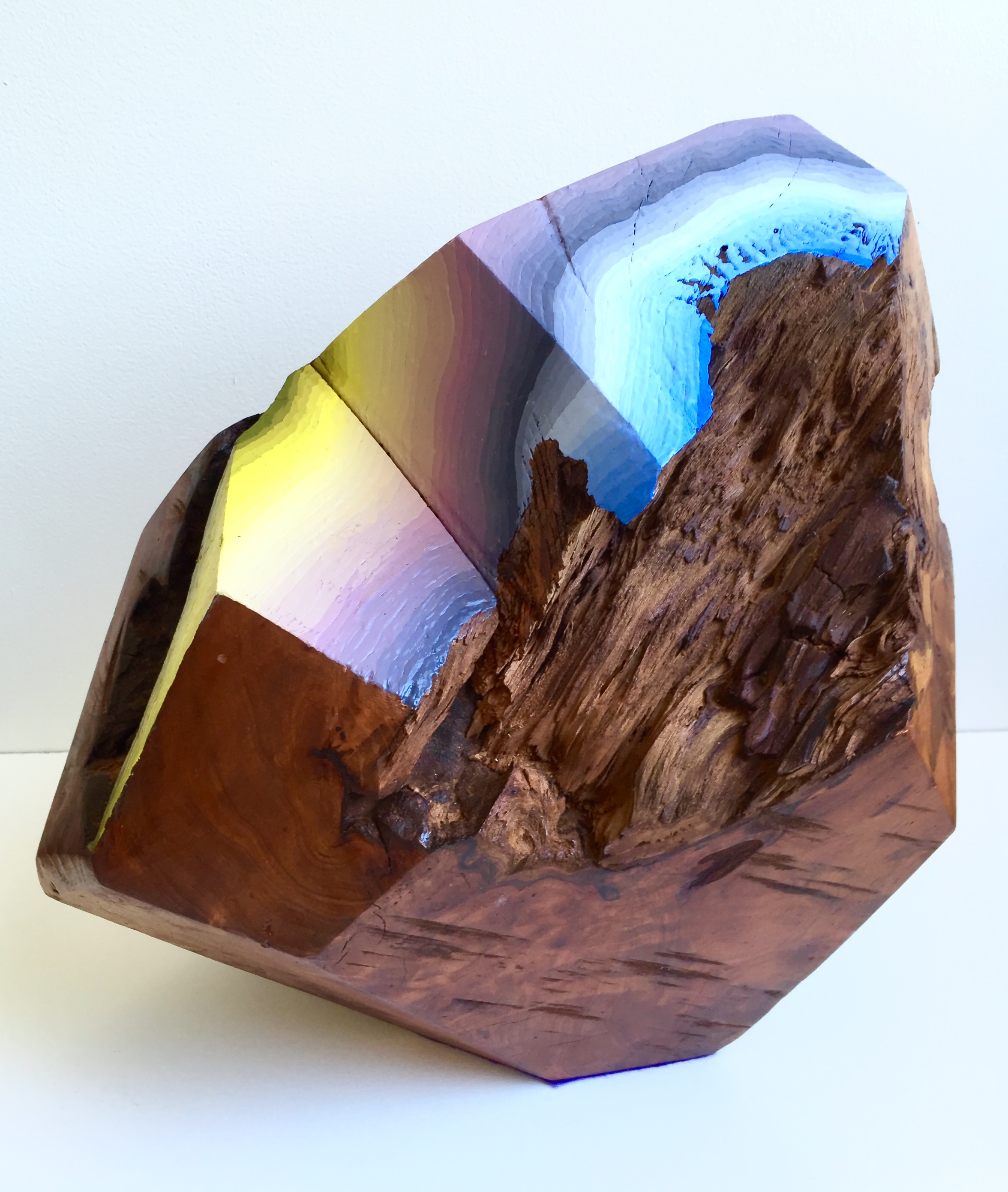 Sizzling Water 13"x12"x12" oil on redwood burl 2015 collection of B. Schofield