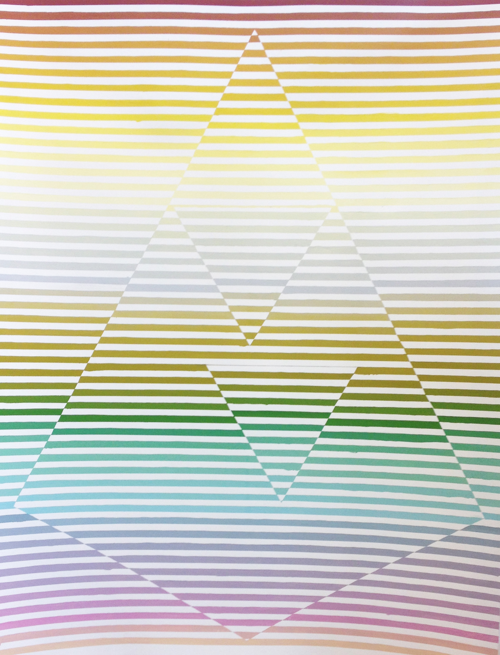 Gradient Triangles gouache on paper, 54.5"x42.5", 2014 collection of Capital One Innovation Labs, San Francisco, CA