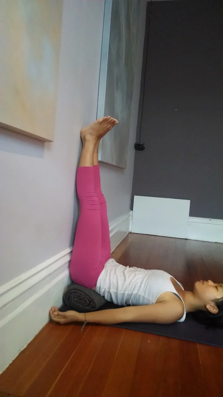 Legs up the wall pose.