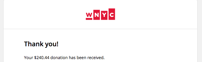 They asked for an extra $12 at checkout for their "Emergency News Team" and it was given.&nbsp; Find out more about your local NPR station at www.npr.org.
