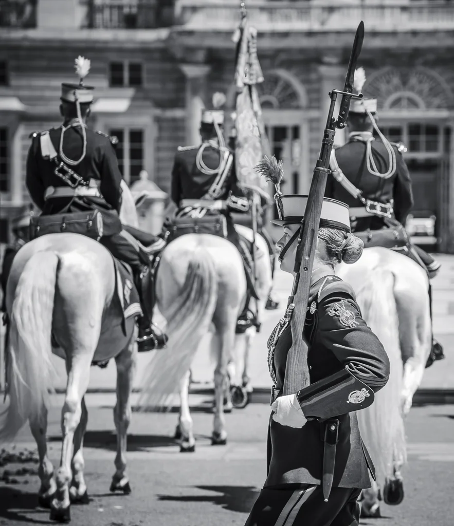 Relevo Solemne y Cambio de Guardia Real, Palacio Real, Madrid, España