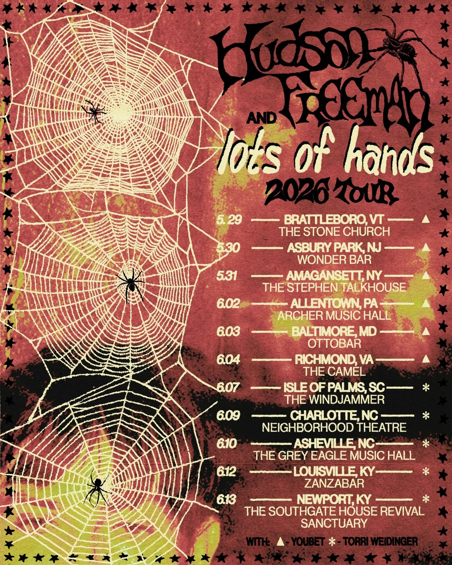 @lotsofhands x @thehuddog just announced ‼️ general on sale friday, pre-sale code LOTSOFHUD