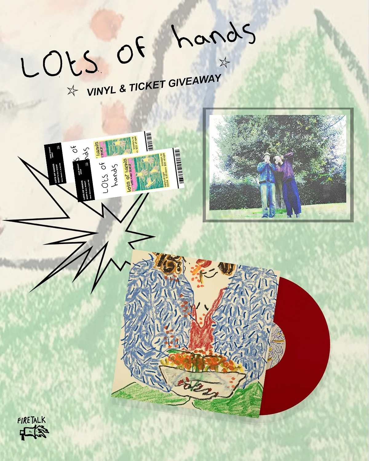 Giveaway Time ‼️ @lotsofhands returns to new york in one week, Wednesday March 4th at @babysallright ~ stacked line up w/ @mage.tears._ &amp; @kitchenokwhatever &amp; we&rsquo;re giving away a pair of tix + mistake on vinyl. 

Just tag a friend you&r