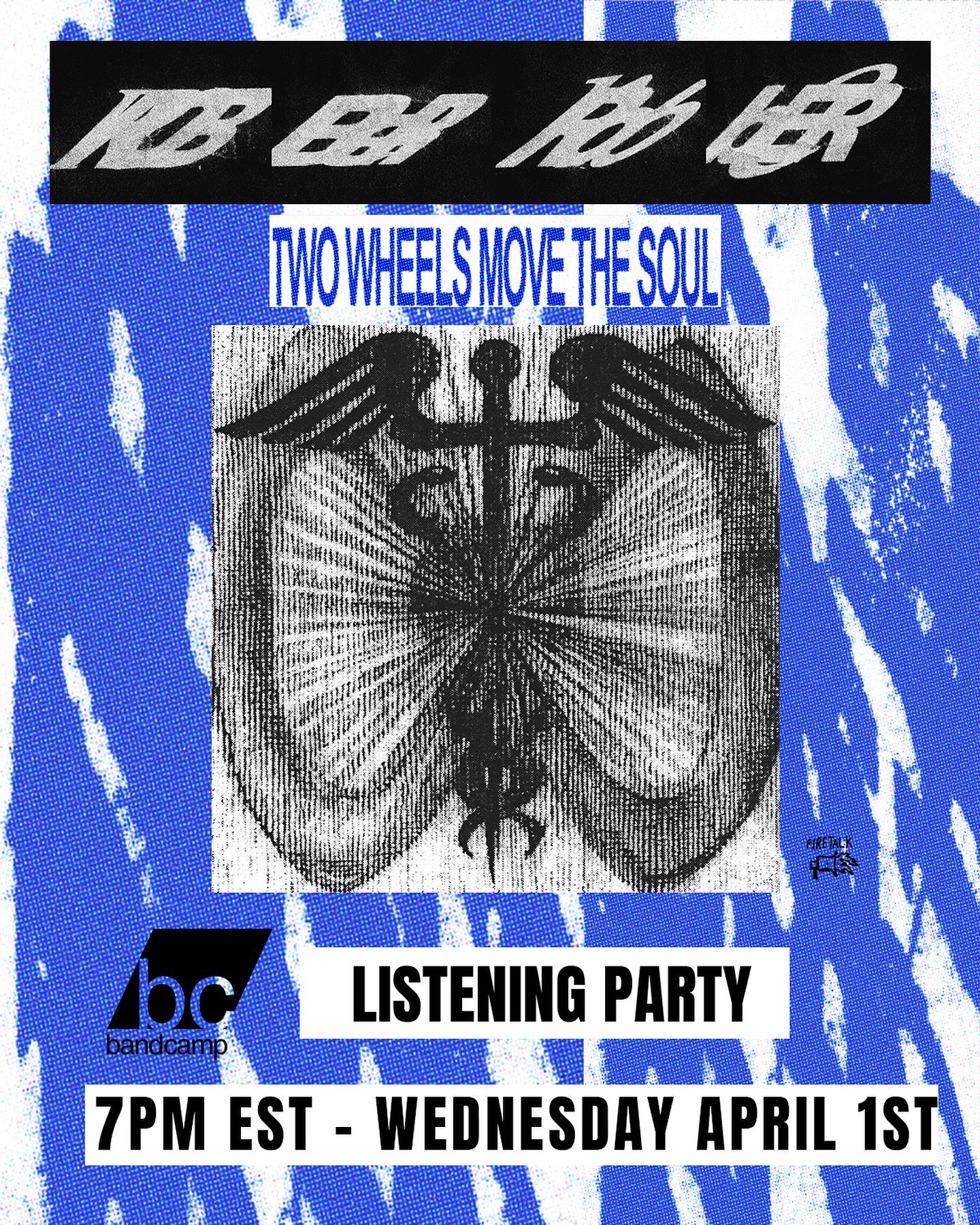 Join us Wednesday April 1st for an early listening party on @bandcamp ahead of the &ldquo;Two Wheels Move The Soul&rdquo; release. @robberrobber.info will be in the chat !! Sure to be a gr8 time ~> album out Friday 04/03. RSVP now on the Robber Ro